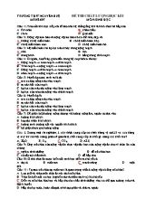 Đề thi chất lượng học kì I môn Sinh học - Mã đề 007